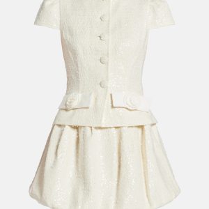 Boucle Bow Detail Mini Dress