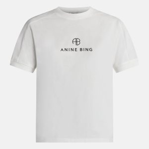 Jaylin Monogram Logo Cotton Round Neck T-Shirt in White