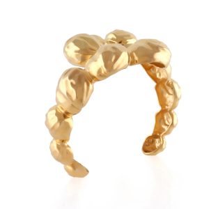 Statement Orbs Cuff Bracelet in Gold