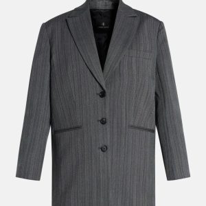 Declan Striped Blazer in Black and Grey