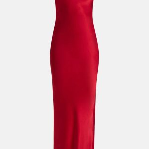 Alison Silk Maxi Dress in Scarlet Red