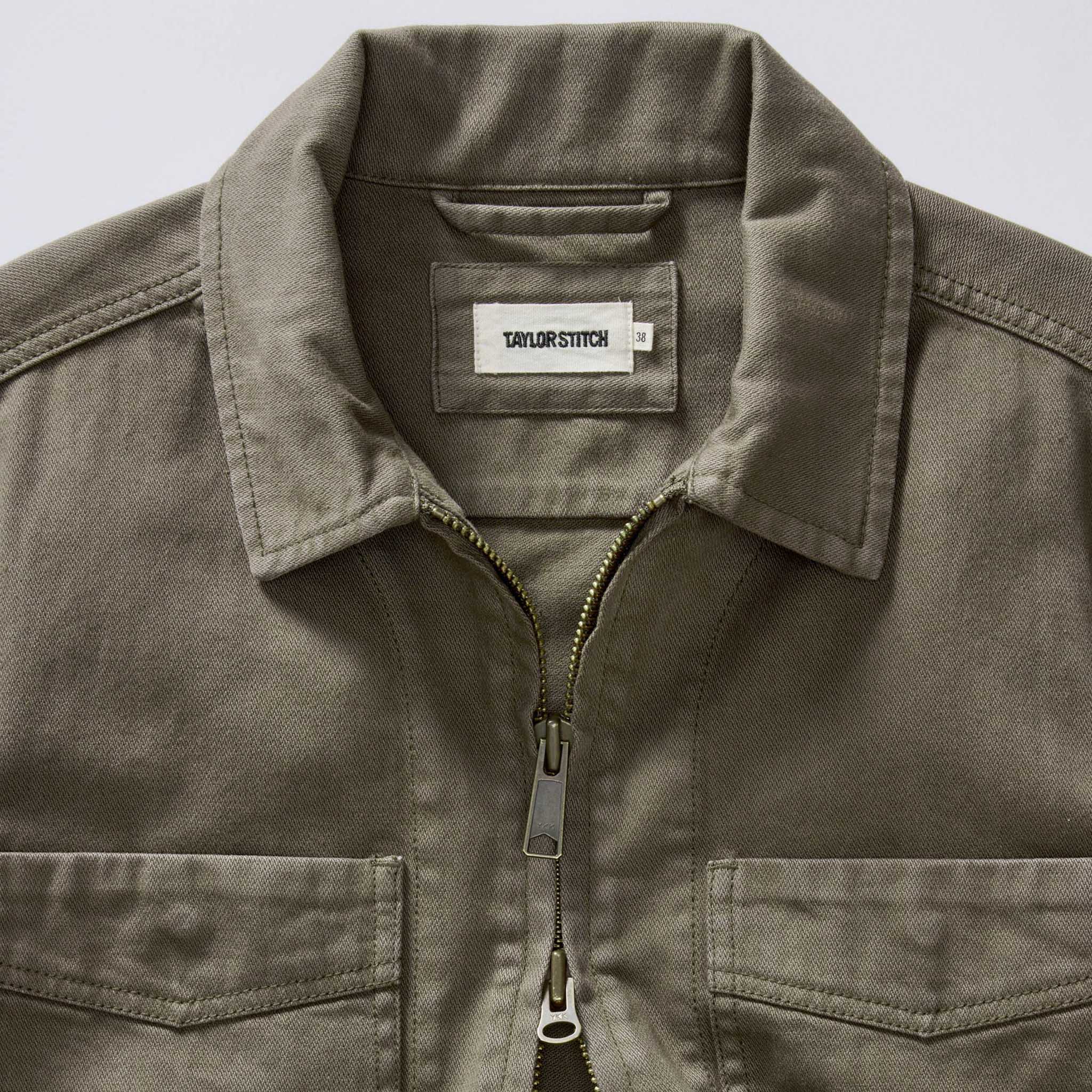 The Station Jacket in Fatigue Olive Broken Twill - Image 5