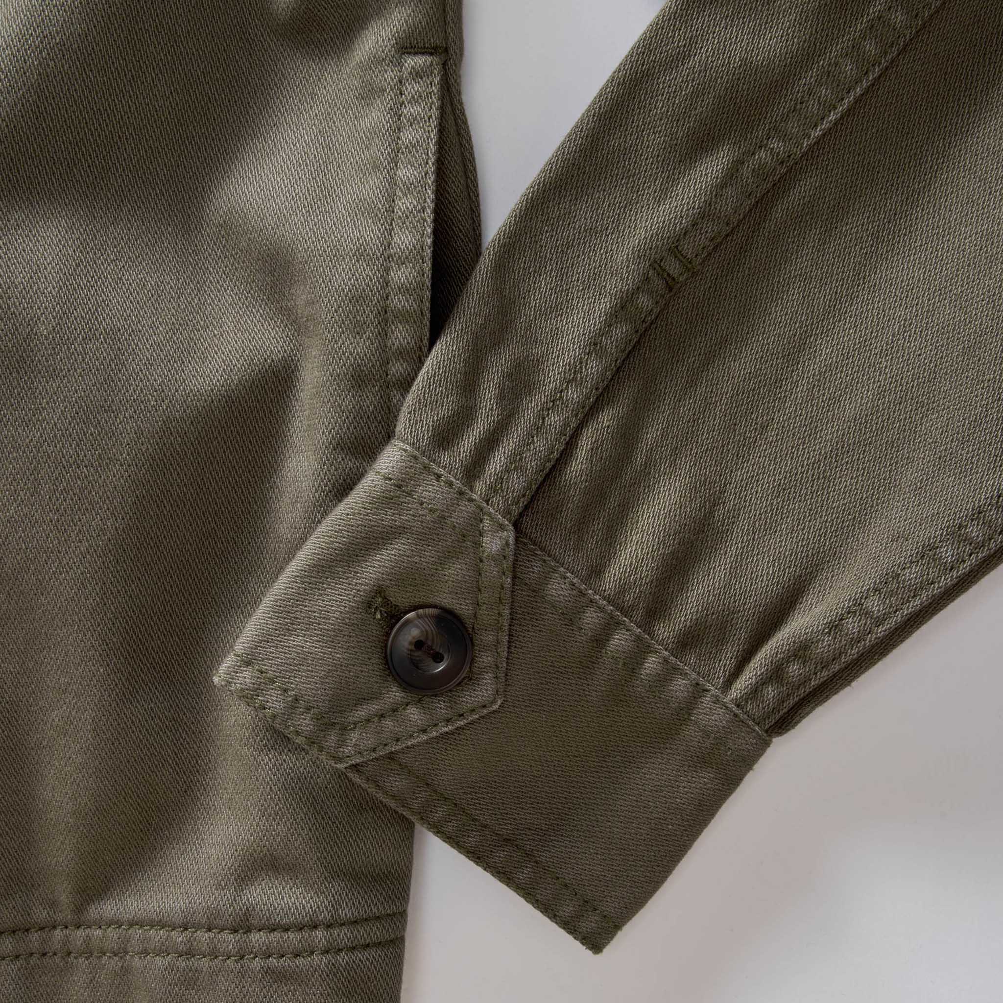 The Station Jacket in Fatigue Olive Broken Twill - Image 6