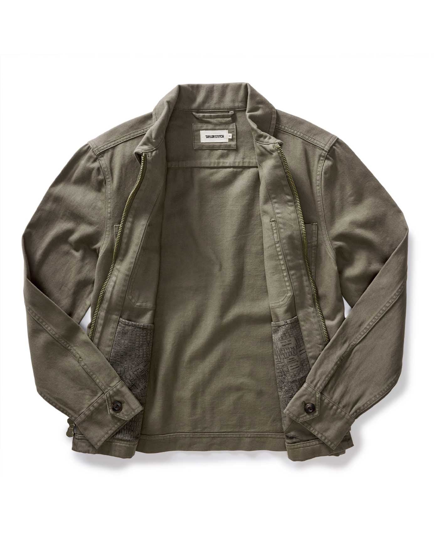 The Station Jacket in Fatigue Olive Broken Twill - Image 7