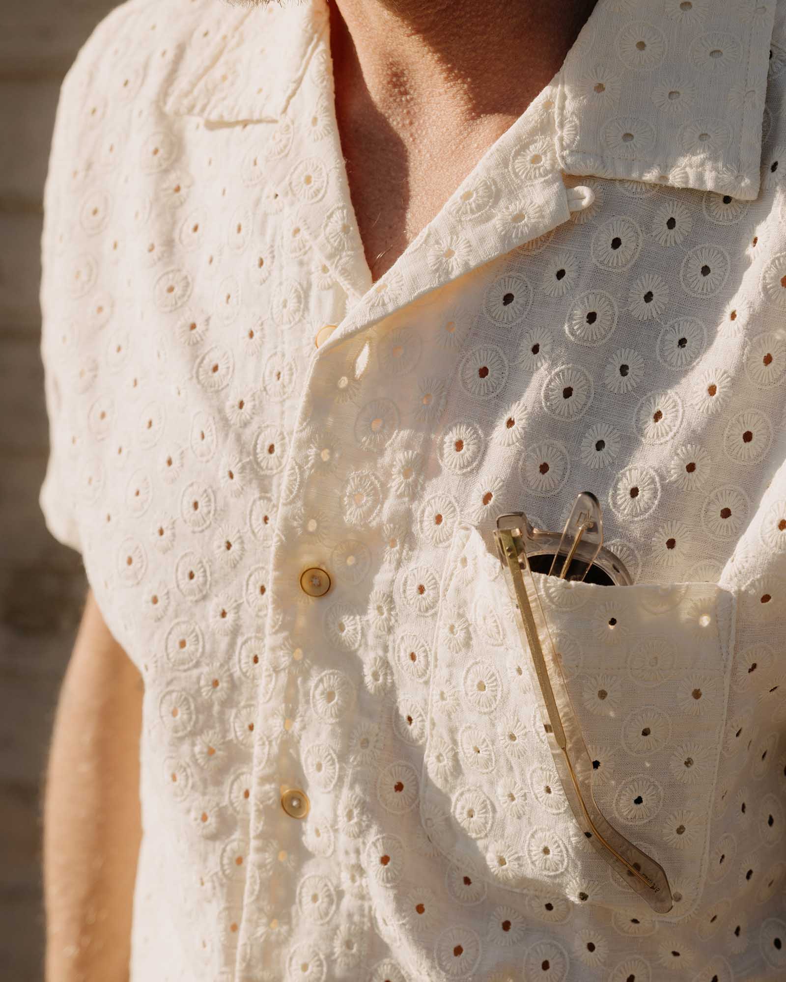The Hawthorne Shirt in Vintage White Embroidered Eyelet - Image 3