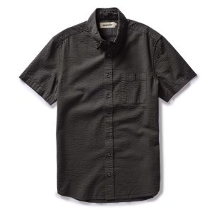 The Short Sleeve Jack in Faded Black Seersucker