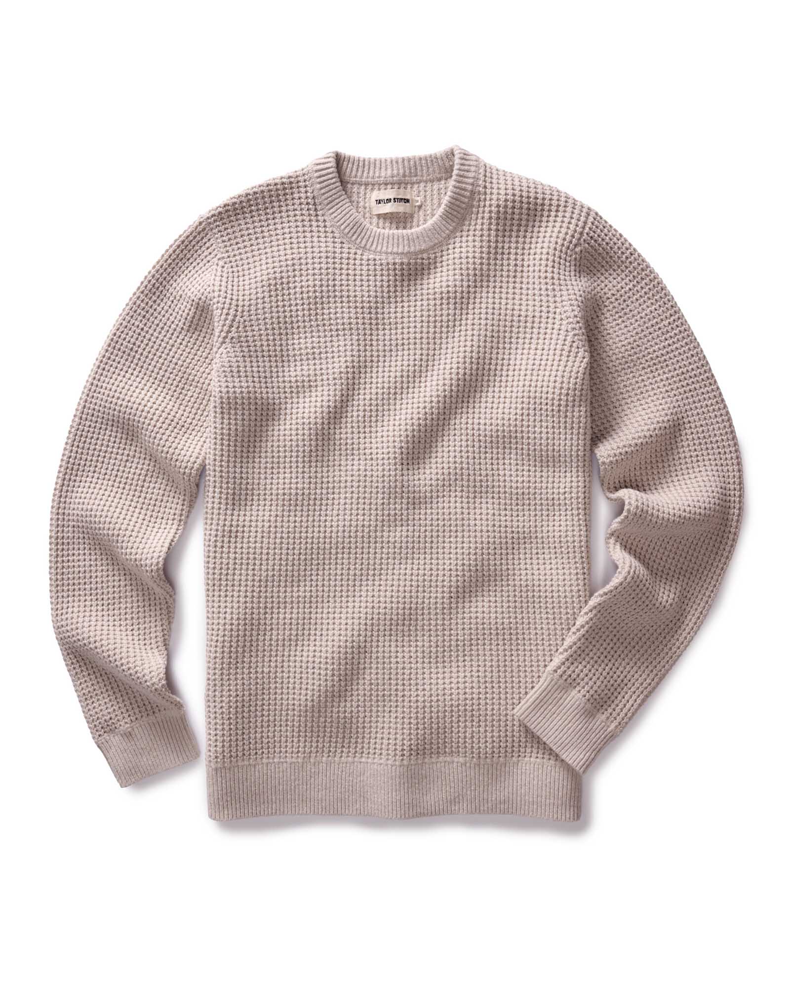 The Ranger Sweater in Heather Fog Linen Waffle